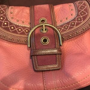 Beautiful Rare mauve/maroon Coach leather hobo